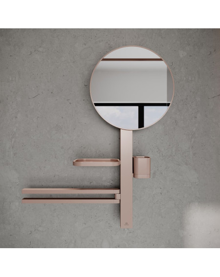 Ideal Standard ALU+  veidrodėlis su vonios aksesuarais, 32 cm skersmuo