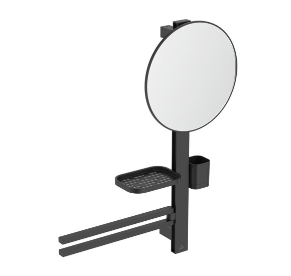 Ideal Standard ALU+  veidrodėlis su vonios aksesuarais, 32 cm skersmuo