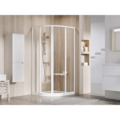 Ravak Supernova SKCP4 pusapvalės dušo kabinos komplektas, 90x90, balti profiliai