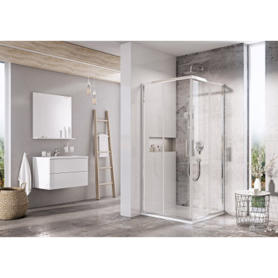 Ravak Blix Slim BLSRV2 dušo komplektas, 90x90, chromo spalvos profiliai