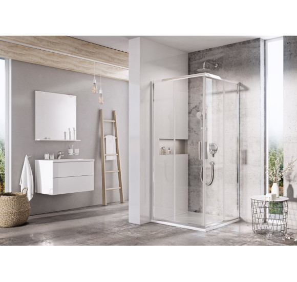 Ravak Blix Slim BLSRV2 dušo komplektas, 90x90, chromo spalvos profiliai