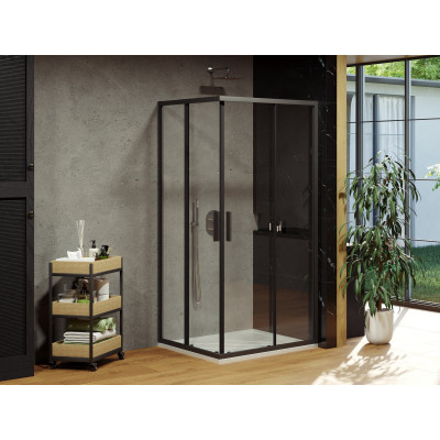 Ravak Blix Slim BLSRV2 dušo komplektas, 90x90, juodi profiliai