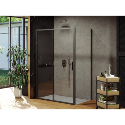 Ravak Blix Slim BLSDP2+BLSPS dušo komplektas, 120x90, juodos spalvos profiliai
