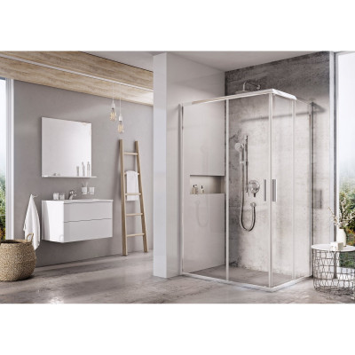 Ravak Blix Slim BLSRV2K+BLSRV2K dušo komplektas, 90x120, chromo spalvos profiliai