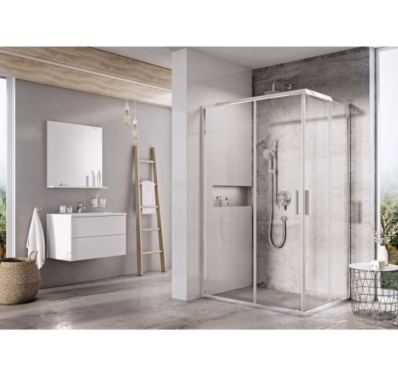 Ravak Blix Slim BLSRV2K+BLSRV2K dušo komplektas, 90x120, chromo spalvos profiliai