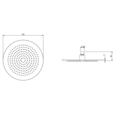 Villeroy&Boch Dawn potinkinė dušo sistema su 250 mm apvalia dušo galva