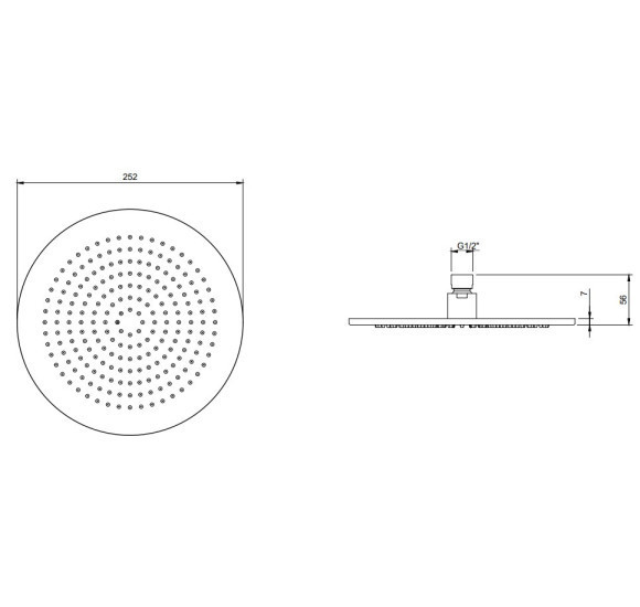 Villeroy&Boch Dawn potinkinė dušo sistema su 250 mm apvalia dušo galva