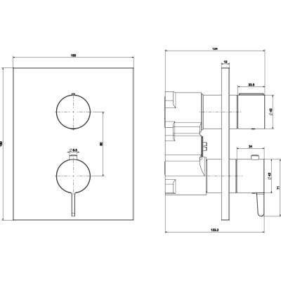 Villeroy&Boch Conum termostatinė potinkinė dušo sistema su apvalia 350 mm dušo galva