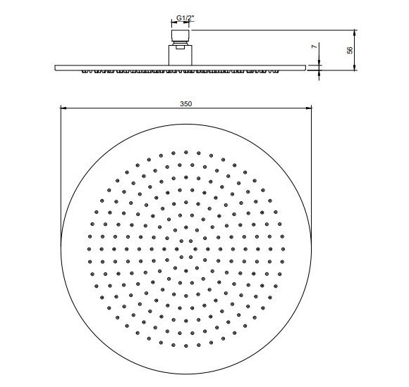 Villeroy&Boch Skyla potinkinė dušo sistema su apvalia 350 mm skersmens dušo galva
