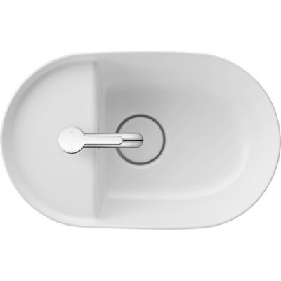 Duravit Luv Pastatomas praustuvas 420x270 su anga maišytuvui (vidus baltas, išorė balta blizgi)