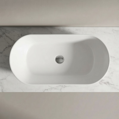 IŠPARDAVIMAS. Vispool P1 pastatomas ant stalviršio akmens masės praustuvas P1, 675x270x190 mm