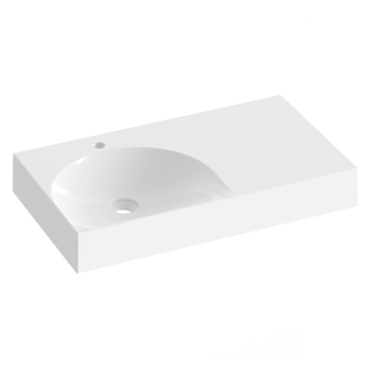 Ravak Lite 80/45 D praustuvas, montuojamas ant baldinės spintelės, 800 x 450 x 100 mm