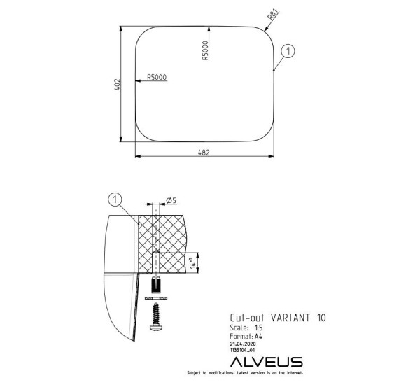 ALVEUS Variant 10 nerūdijančio plieno plautuvė
