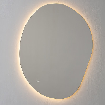 Kamė Organic asimetriškas veidrodis su foniniu LED apšvietimu, 2700-6500 K
