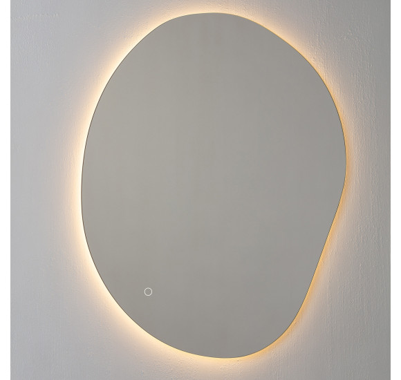 Kamė Organic asimetriškas veidrodis su foniniu LED apšvietimu, 2700-6500 K