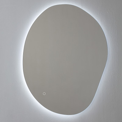 Kamė Organic asimetriškas veidrodis su foniniu LED apšvietimu, 2700-6500 K