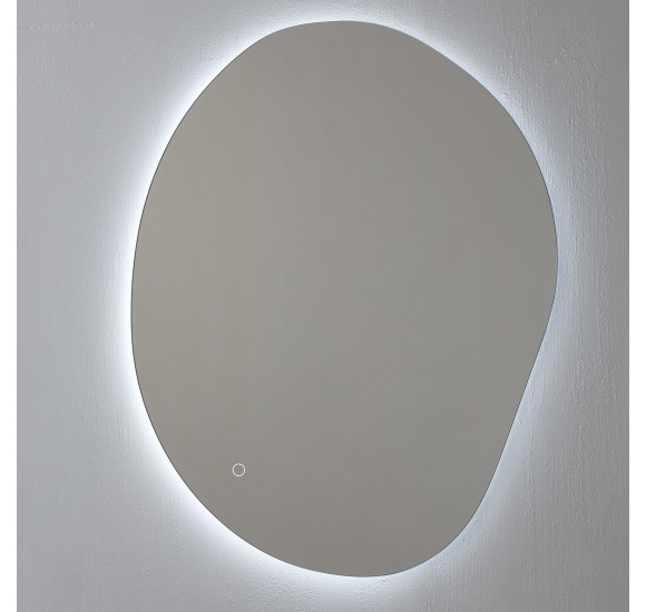 Kamė Organic asimetriškas veidrodis su foniniu LED apšvietimu, 2700-6500 K