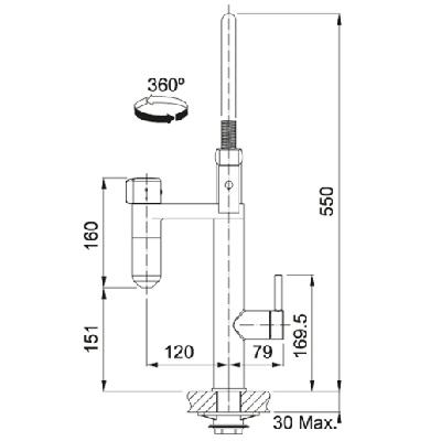 Franke Vital Capsule Filter - Semi-Pro maišytuvas plautuvei