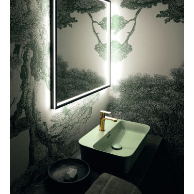 Ideal Standard kvadratinis veidrodis su apšvietimu 120x120cm,juodas rėmelis
