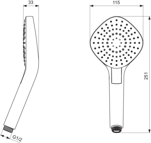 Ideal Standard CERATHERM T100 termostatinė dušo sistema, chromo spalvos