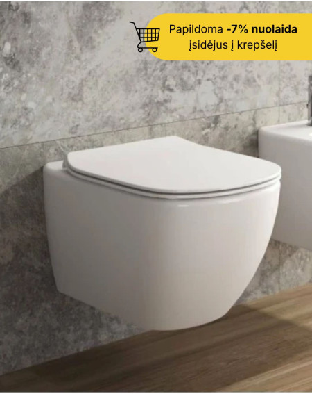 Ideal Standard TESI pakabinamas klozetas (Aquablade),  su "Soft close" dangčiu, T354601