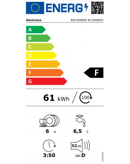 Indaplovė ELECTROLUX ESF2400OK
