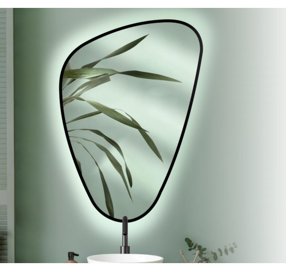 ELENA BLACK Vonios veidrodis su LED apšvietimu 4000K, 683x956 mm