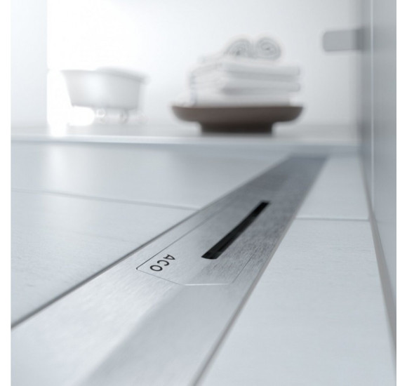 ACO ShowerDrain S+ Plates nerūdijančiojo plieno latako korpusas su grotelėmis, be trapo
