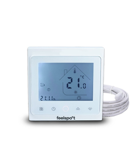 Feelspot WTH51.36 NEW elektroninis programuojamas termostatas (termoreguliatorius), baltos spalvos