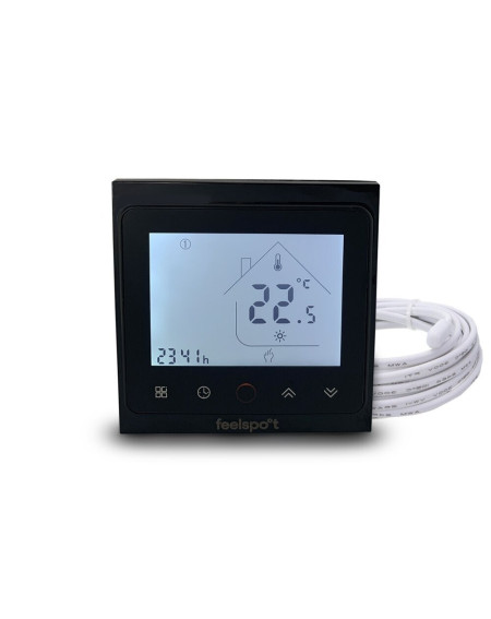 Feelspot WTH51.36 NEW elektroninis programuojamas termostatas (termoreguliatorius), juodos spalvos