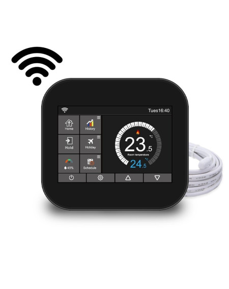 Feelspot WTH07.36, Tuya elektroninis WI-FI termostatas (termoreguliatorius), juodos spalvos