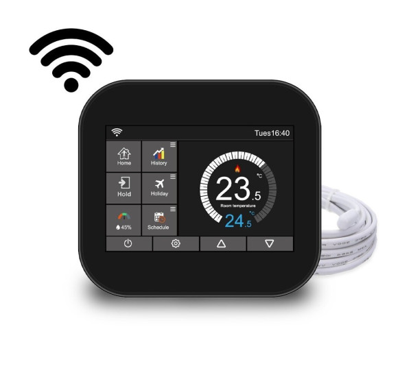 Feelspot WTH07.36, Tuya elektroninis WI-FI termostatas (termoreguliatorius), juodos spalvos