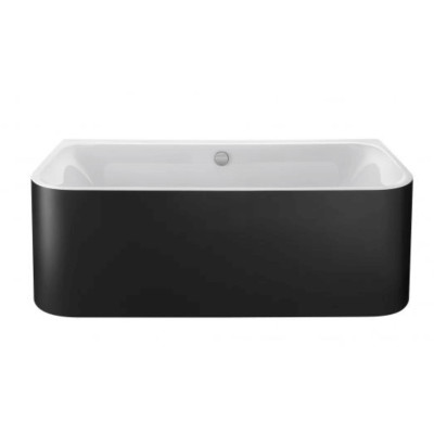 Duravit Happy D.2 prie sienos glaudžiama vonia su matine juoda apdaila 1800x800