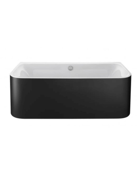 Duravit Happy D.2 prie sienos glaudžiama vonia su matine juoda apdaila 1800x800