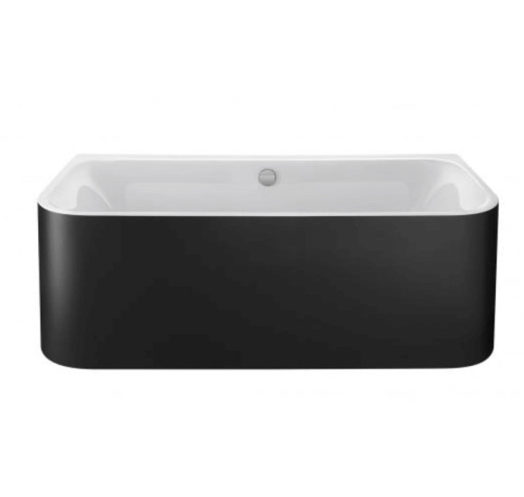 Duravit Happy D.2 prie sienos glaudžiama vonia su matine juoda apdaila 1800x800
