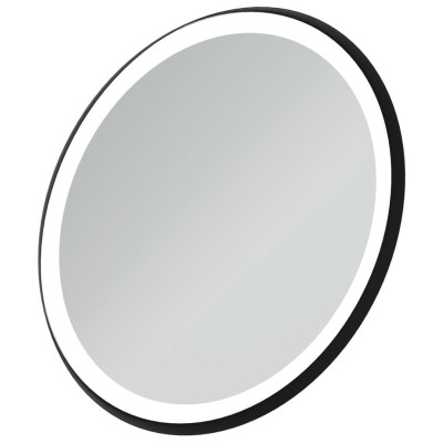Ideal Standard apvalus veidrodis su apšvietimu 65cm, metalinis juodas rėmelis