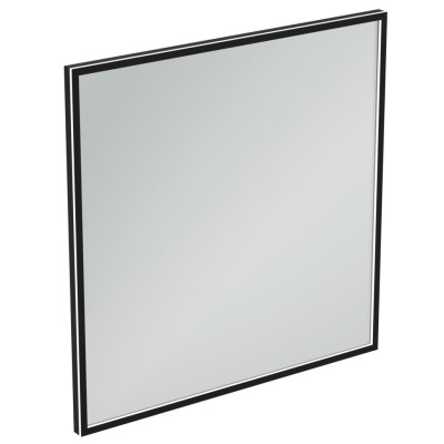 Ideal Standard kvadratinis veidrodis su apšvietimu 100x100cm,juodas rėmelis