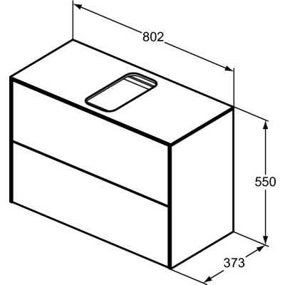 Ideal Standard Conca 2-jų stalčių spintelė 80x37x55cm (spalvų pasirinkimas)