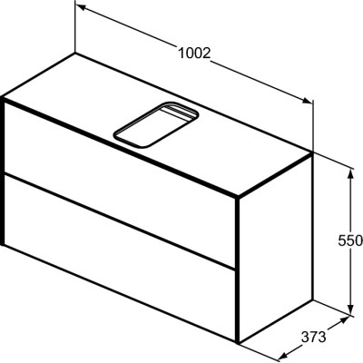Ideal Standard Conca 2-jų stalčių spintelė 100x37x55cm (spalvų pasirinkimas)