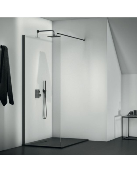 Ideal Standard CONNECT 2 stiklo sienelė dušui 90x195 cm juodos matinės spalvos profiliais, K9377V3