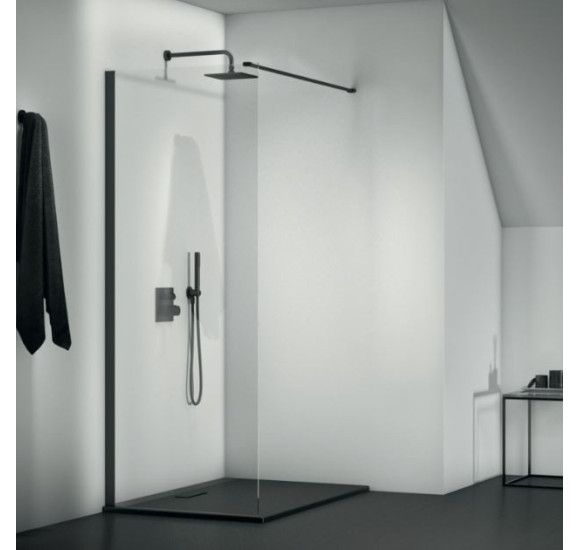 Ideal Standard CONNECT 2 stiklo sienelė dušui 90x195 cm juodos matinės spalvos profiliais, K9377V3