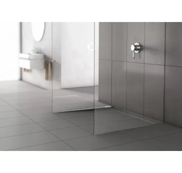 ACO ShowerStep profiliuotis, su nerūdijančio plieno matiniu paviršiumi, kairysis, ilgis 1490 mm, galima rinktis aukštį