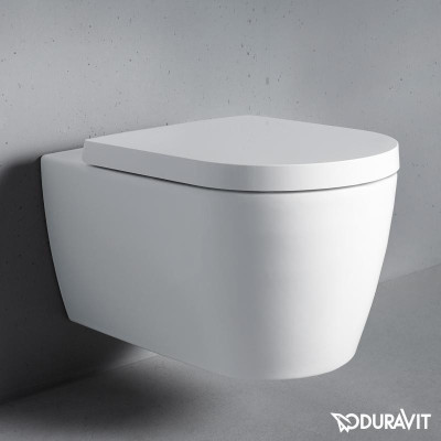 Duravit Me by Starck pakabinamas unitazas 370x570, su 'soft close' dangčiu, Rimless