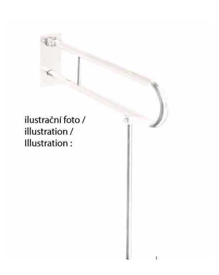 Bemeta Help Pagalbinė rankena U formos 813 mm baltos spalvos (atlenkiama su koja)