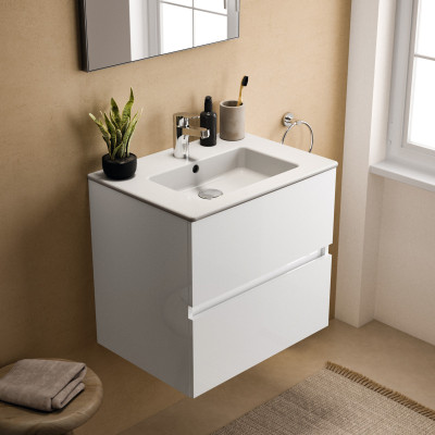 KOMPLEKTAS: Ideal Standard Eurovit pakabinama vonios spintelė su praustuvu 60 cm, 2 stalčiai, soft close uždarymas