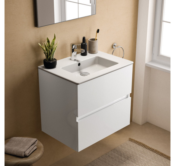 KOMPLEKTAS: Ideal Standard Eurovit pakabinama vonios spintelė su praustuvu 60 cm, 2 stalčiai, soft close uždarymas