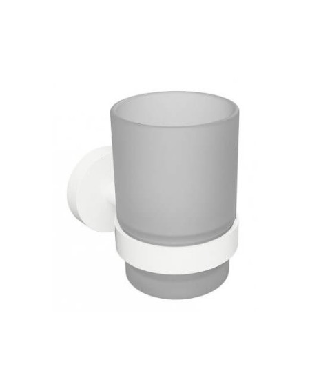 Stiklinaitė su laikikliu Bemeta White (baltos spalvos)