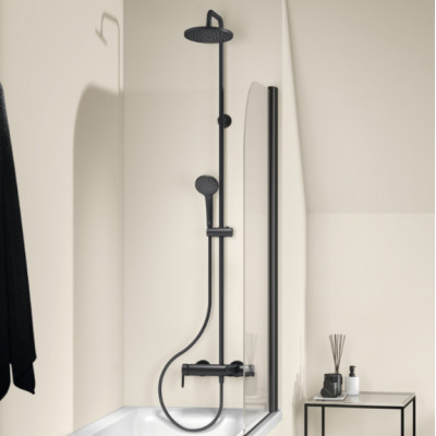 Ideal Standard Cerafine O vonios/dušo sistema juoda matinė , 20 cm apvali dušo galva