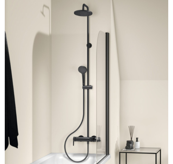 Ideal Standard Cerafine O vonios/dušo sistema juoda matinė , 20 cm apvali dušo galva
