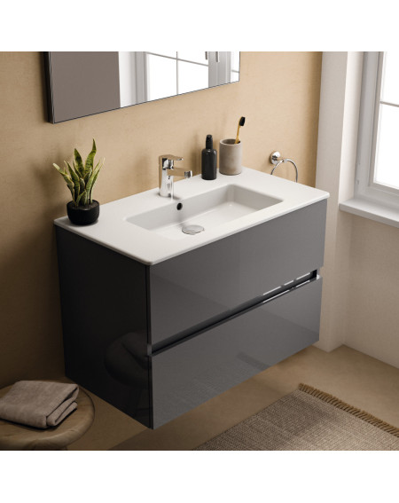 KOMPLEKTAS: Ideal Standard Eurovit pakabinama vonios spintelė su praustuvu 80 cm (815 x 450 x 565 mm)